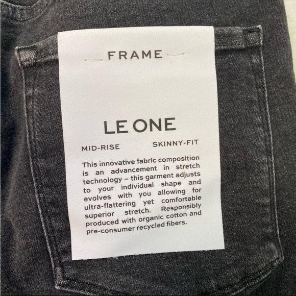 Women’s FRAME Denim Le One Skinny Mid Rise Jeans Size 1 (23-28, US 00-6) - Picture 6 of 14